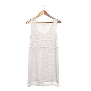 Joie 100% Silk Summer Tank Shift Pink Cream Gray Occasion Dress Size S